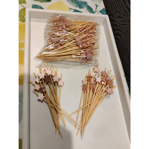 Party Supplies Rose Gold Star Toothpicks